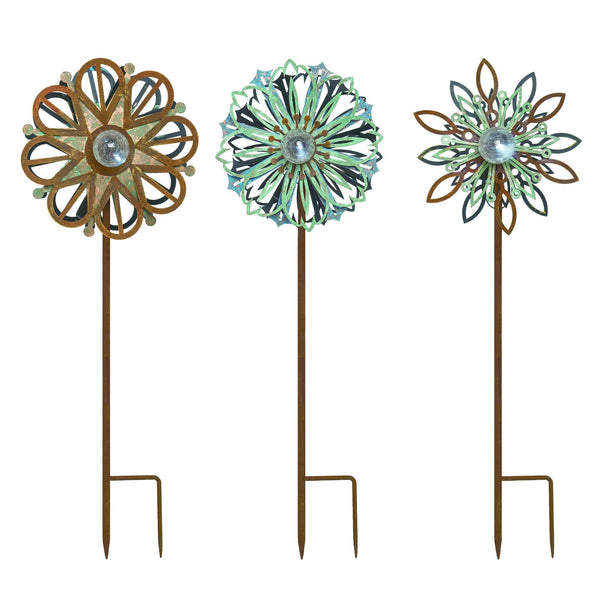 Solar Kinetic Medallion Yard Stakes