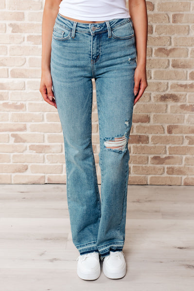 Isla Mid Rise Distressed Released Hem Bootcut Judy Blue Jeans - ONLINE EXCLUSIVE!