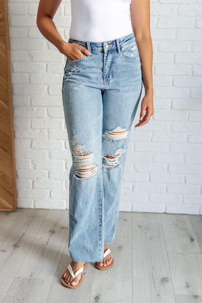 88671 Ramona Hi-Rise Rigid Magic Destroyed Straight Judy Blue Jeans - ONLINE EXCLUSIVE!