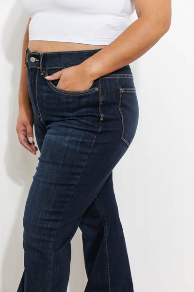 Amanda Hi-Rise Raw Hem Flare Judy Blue Jeans