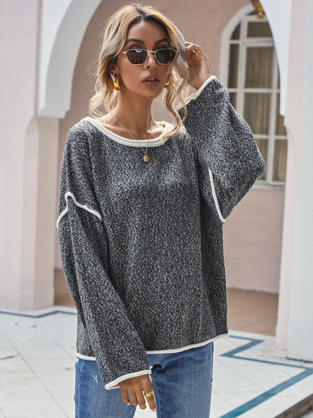 Elysia Dropped Shoulder Sweater w/ Back Seam