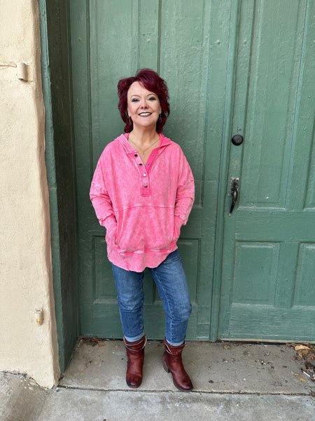 Rosella French Terry Acid Wash Hoodie