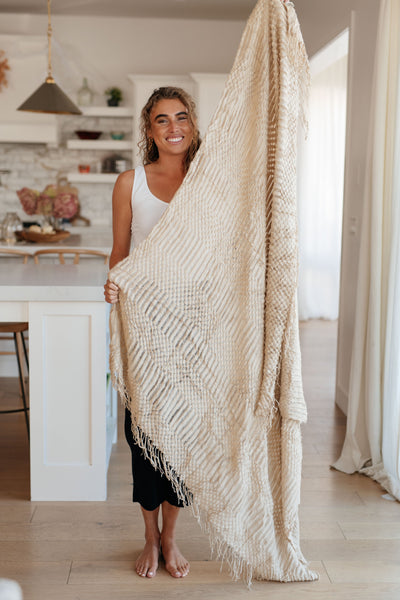 Graham Blanket Single Cuddle Size in Beige - ONLINE EXCLUSIVE!