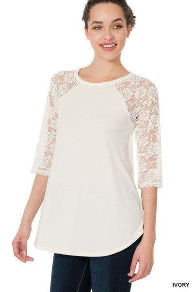 Pamela Lace Half Sleeve Top