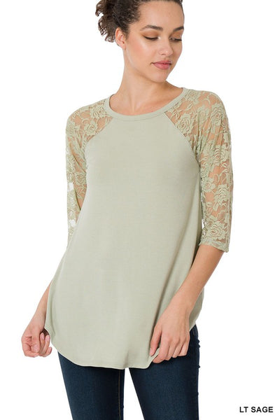 Pamela Lace Half Sleeve Top