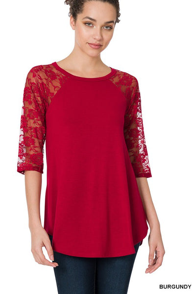 Pamela Lace Half Sleeve Top