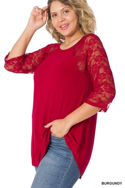 Pamela Lace Half Sleeve Top