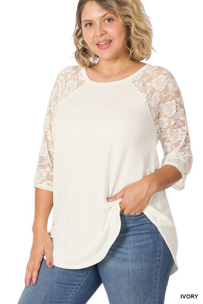 Pamela Lace Half Sleeve Top