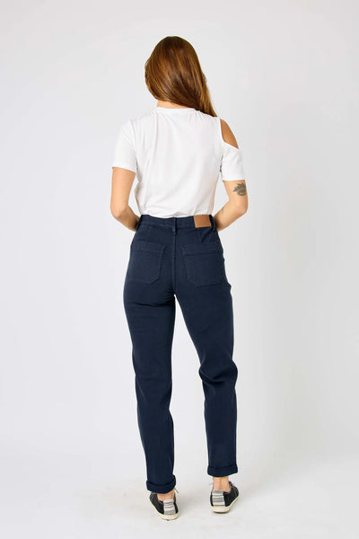 88813 Resa Navy Garment Dyed Hi-Rise Judy Blue Joggers