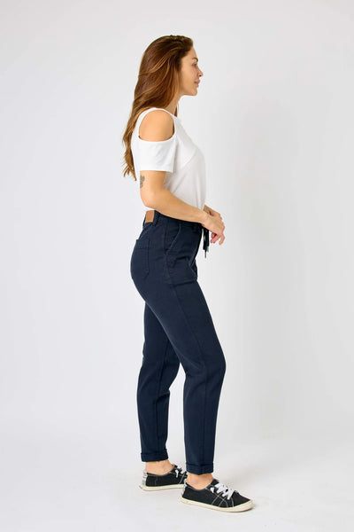 88813 Resa Navy Garment Dyed Hi-Rise Judy Blue Joggers