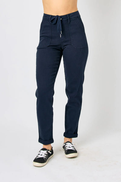 88813 Resa Navy Garment Dyed Hi-Rise Judy Blue Joggers