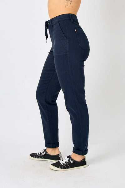 88813 Resa Navy Garment Dyed Hi-Rise Judy Blue Joggers