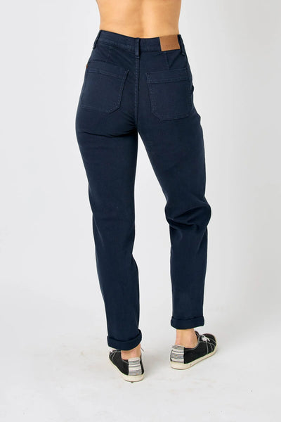 88813 Resa Navy Garment Dyed Hi-Rise Judy Blue Joggers
