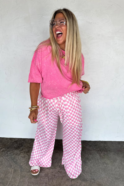 PREORDER: Haddie Wide Leg Checker Pants