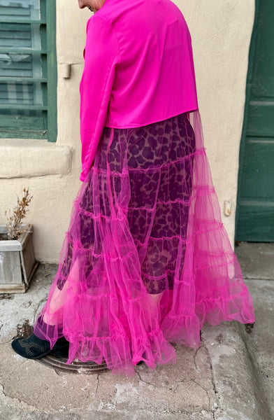 Abigail Western Duster with Tulle Mesh