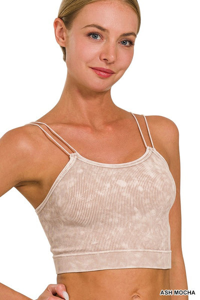 Brami Kayla lavado a la piedra acanalado sin costuras con doble tirante