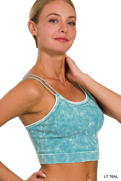 Brami Kayla lavado a la piedra acanalado sin costuras con doble tirante