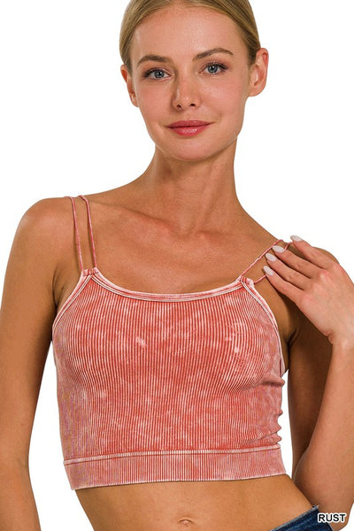 Brami Kayla lavado a la piedra acanalado sin costuras con doble tirante