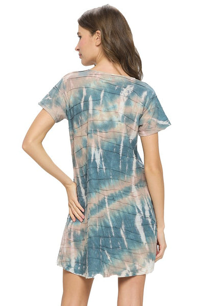 Clarice Textured Tie Dye Dress