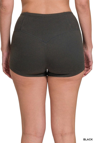 Shorts ciclistas de microfibra con cinturilla ancha Leanna