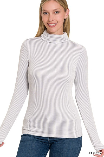 Nina Ribbed Turtle Neck Top