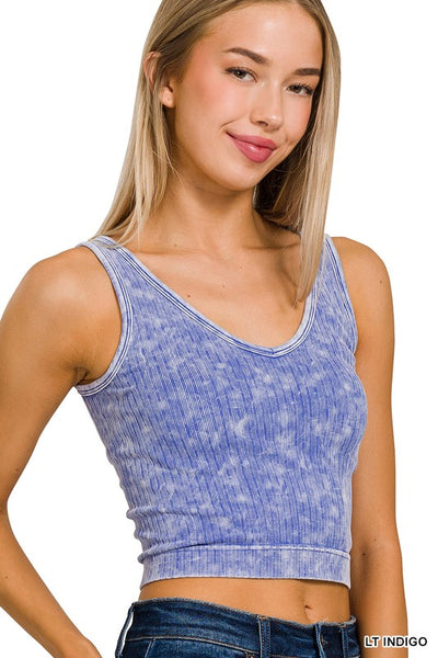 Jordana Square Neck Ribbed Crop Top