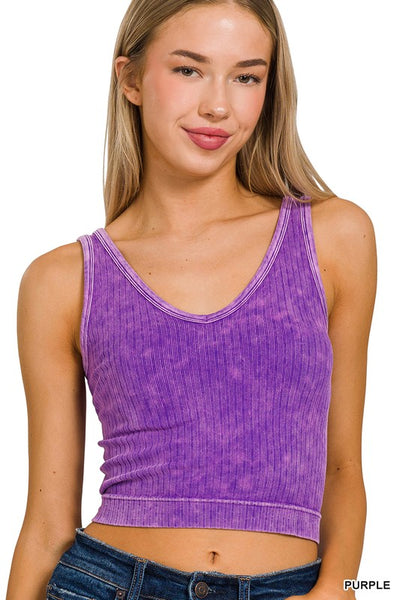 Jordana Square Neck Ribbed Crop Top