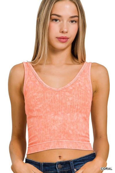 Jordana Square Neck Ribbed Crop Top