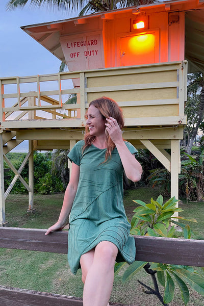 Vestido Alanna con patchwork texturizado