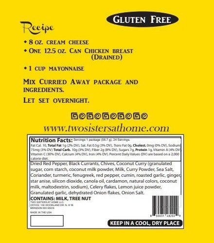 Two Sisters at Home Curried Away Coconut Chicken Dip