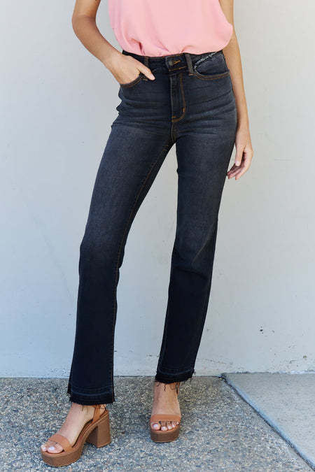 Annalise Mid-Rise Vintage Raw Hem Skinny Judy Blue Jeans
