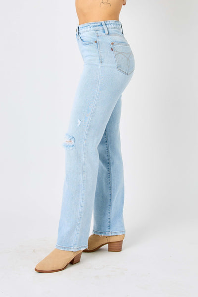 Oriana Hi-Rise Distressed Straight Judy Blue Jeans - ONLINE EXCLUSIVE!