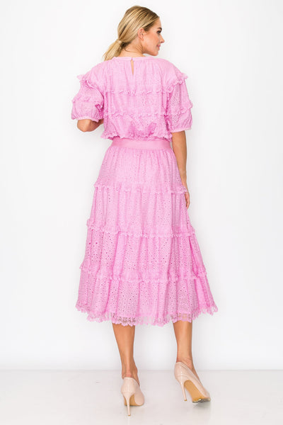 Lizzie Skirt with Cotton Eyelet Lace by Joh Apparel