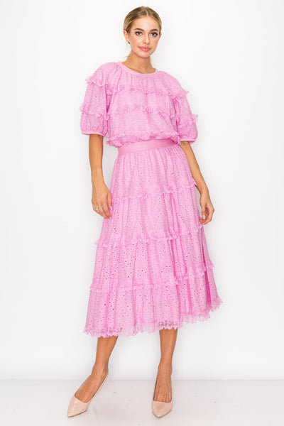 Laura Top with Cotton Eyelet Lace by Joh Apparel