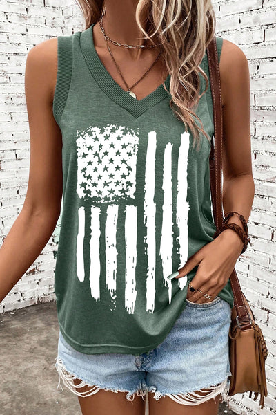 Trish US Flag V-Neck Tank - ONLINE EXCLUSIVE!