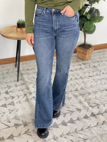 Enya Hi Rise Tummy Control Slim Boot Cut w/ Side Slit Judy Blue Jeans