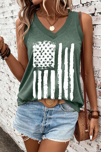 Trish US Flag V-Neck Tank - ONLINE EXCLUSIVE!