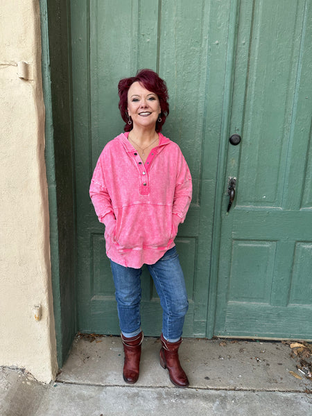 Rosella French Terry Acid Wash Hoodie