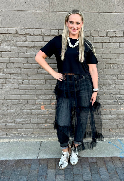 Shania Black T-Shirt Tulle Dress