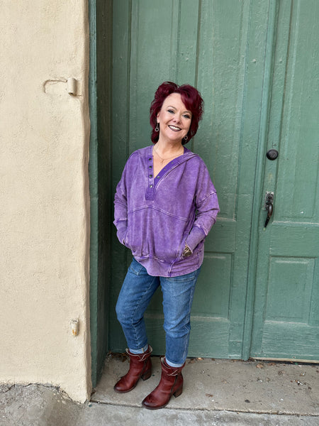 Rosella French Terry Acid Wash Hoodie