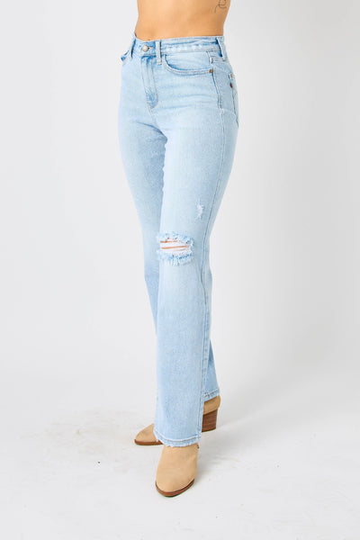 Oriana Hi-Rise Distressed Straight Judy Blue Jeans - ONLINE EXCLUSIVE!