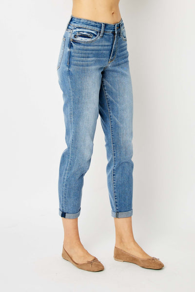 Rachael Mid-Rise Cuffed Hem Slim Judy Blue Jeans - ONLINE EXCLUSIVE!