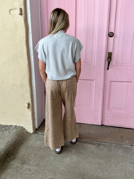 Susan Acid Wash Fleece Wide Leg Crop Sweatpants