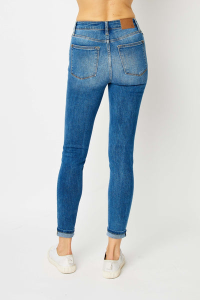 Morgan Mid-Rise Cuffed Hem Skinny Judy Blue Jeans - ONLINE EXCLUSIVE!