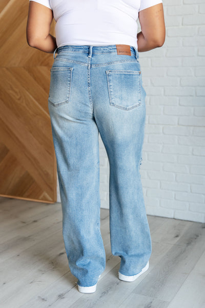 88671 Ramona Hi-Rise Rigid Magic Destroyed Straight Judy Blue Jeans - ONLINE EXCLUSIVE!