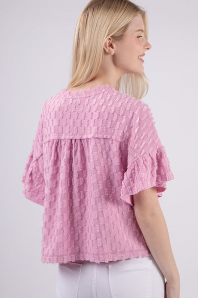 Ronnie Texture Ruffle Short Sleeve Top - ONLINE EXCLUSIVE!