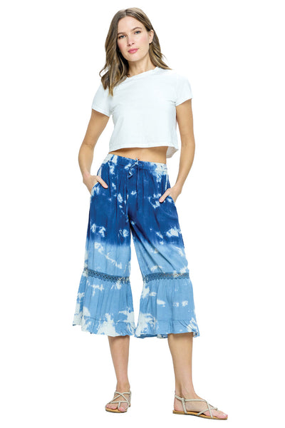 Pantalones Rhonda Tie Dye con volantes escalonados