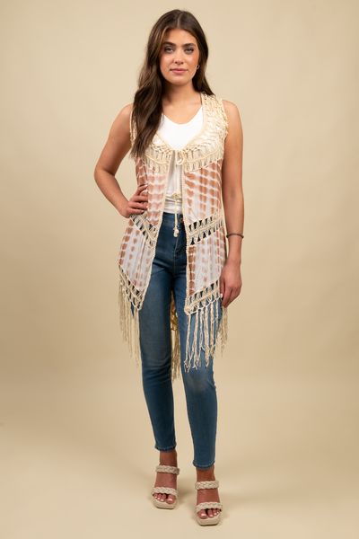 Frances Crochet Tie Dye Vest