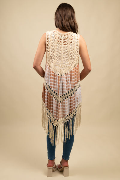 Frances Crochet Tie Dye Vest