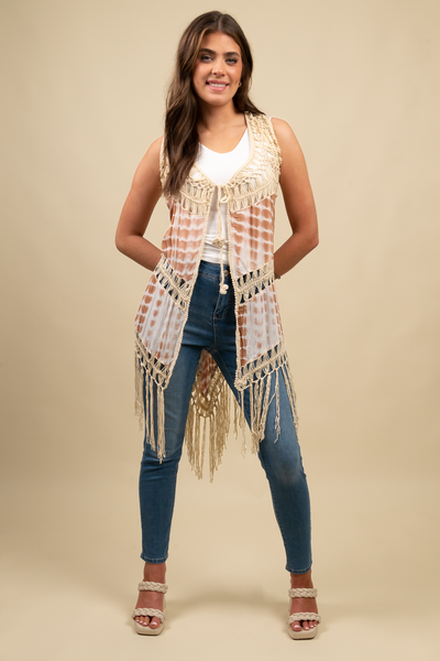 Frances Crochet Tie Dye Vest